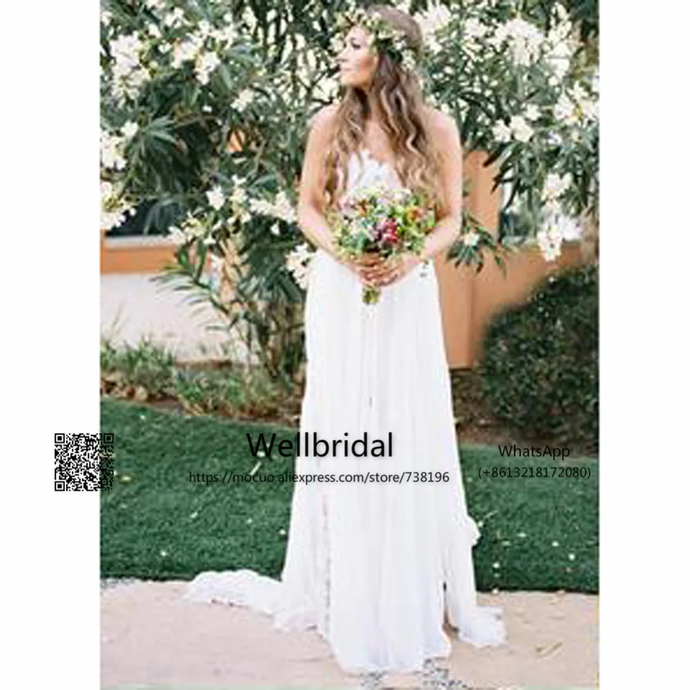 Sexy Backless Beach Wedding Dress,Spaghetti Bridal Dresses,Summer Outdoor Bridal Gowns,Lace Vestido de noiva,Plus Size Wedding Dress 2017 2 ps