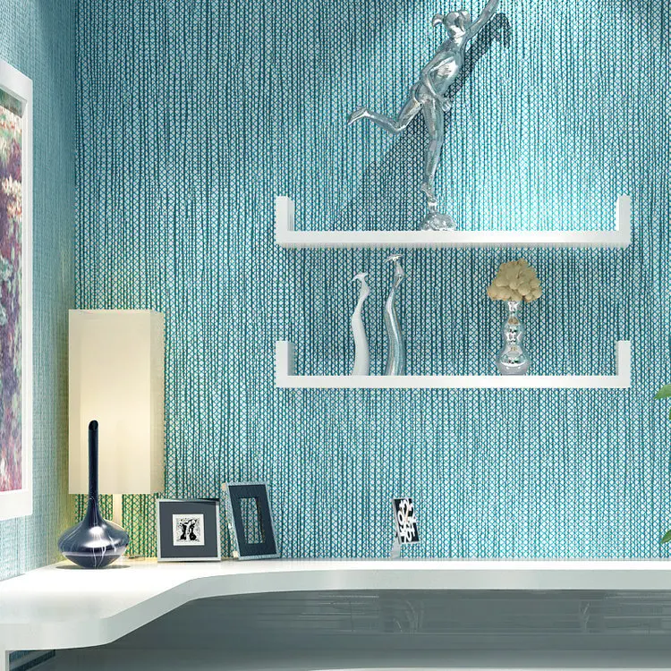 

Mediterranean Style Blue Wallpaper Modern Minimalist Pure Plain 3d Environmental Protection Non-woven Bedroom Living Room