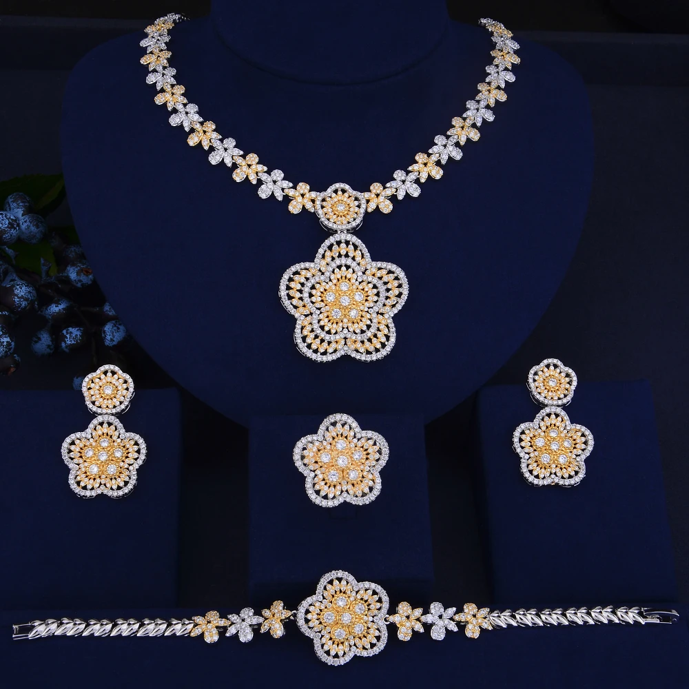 Luxury Dubai Bicolors Wedding Jewelry Set Geometric Shape Women Bridal Wedding Necklace Earrings Bracelet Ring Jewelry Sets цена Luxury Dubai Bicolors Wedding Jewelry Set Geometric Shape Women Bridal Wedding Necklace Earrings Bracelet Ring Jewelry Sets цены онлайн