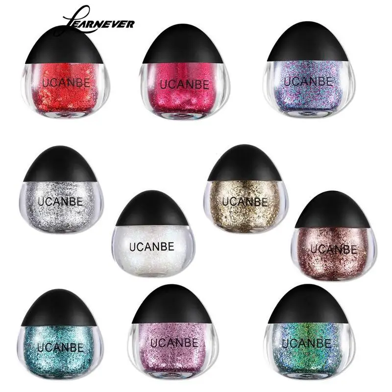 10 Color Glitter Highlighter Makeup Sparkling Cream Face Body Hair