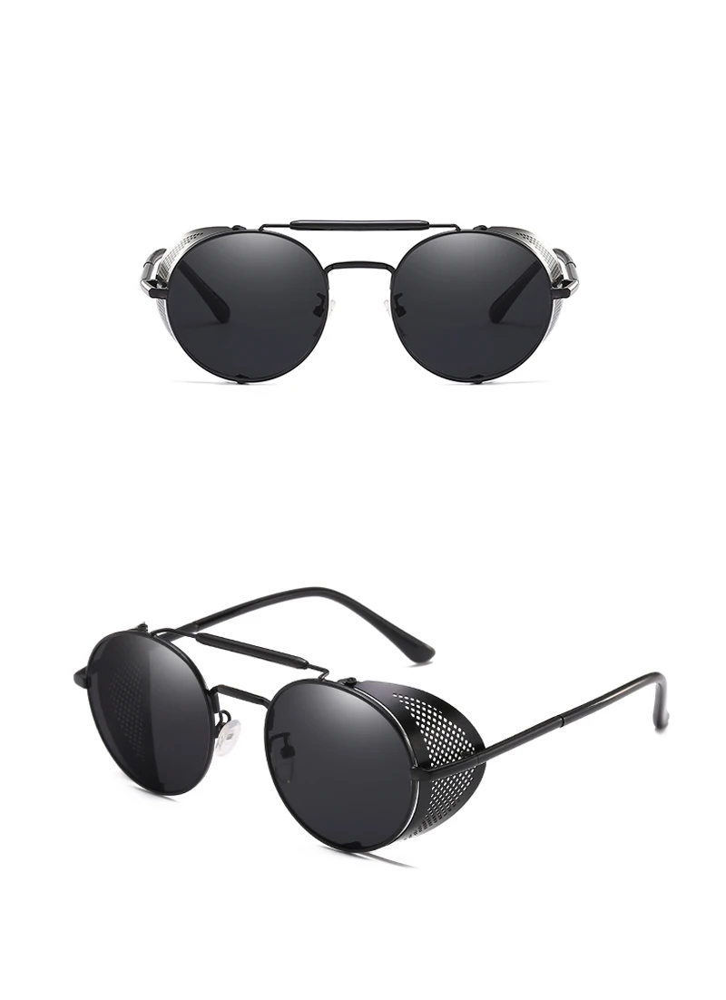 Круглые металлические солнцезащитные очки Peekaboo в стиле стимпанк для мужчин и женщин, мода, красные, золотые, черные, мужские солнцезащитные очки, uv400
