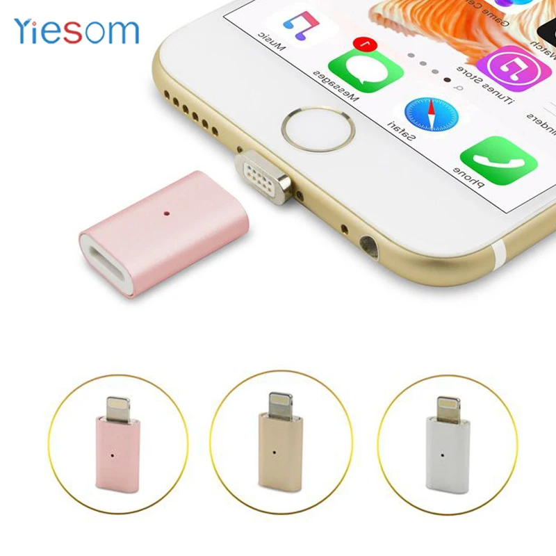 

Magnetic Adapter Data For iPhone XR XS Max X 8 7 6S 6 Plus 5 5S SE Metal Plug Mobile Phone Charger Charging Converter Adapters