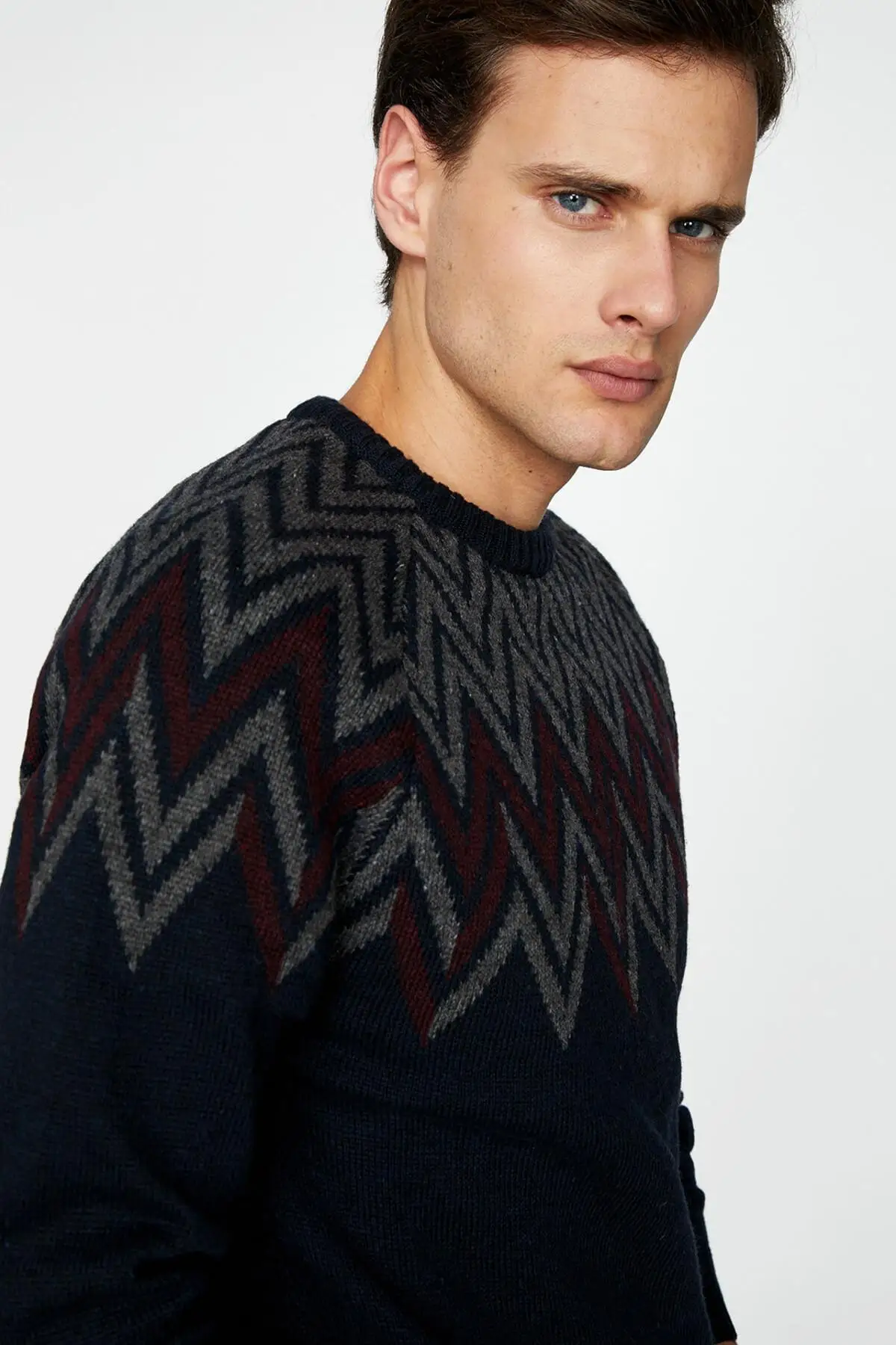 

Koton Male Navy Blue Pattern Sweater 9KAM91396GT