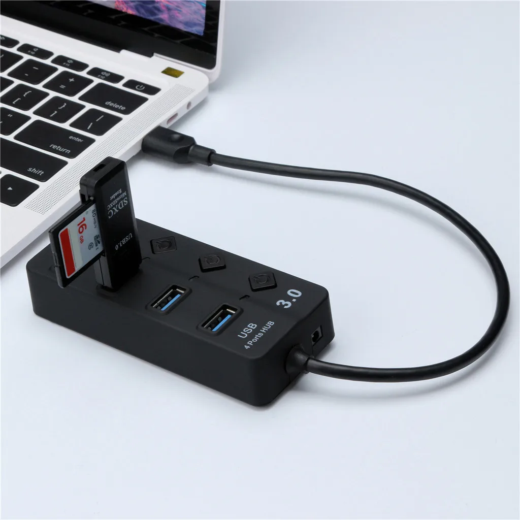 Концентратор 4 порта независимый ключ 3,0 usb-хаб компьютерный деконцентратор концентратор для компьютера ноутбука Прямая 0314#2