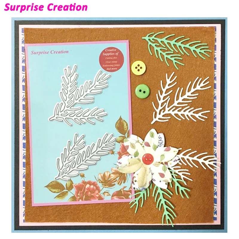 

Surprise Creation Cutting dies 2-Piece Christmas branch Scrapbook Craft Metal Dies DIY Stencil