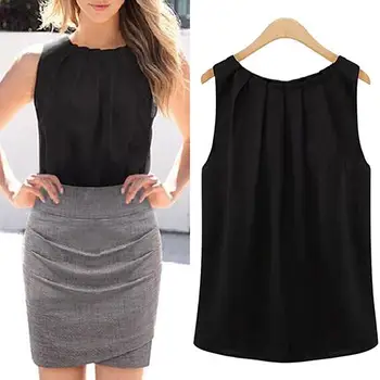 

Fashion Women Sexy Sleeveless Summer Chiffon Vest Casual Shirt