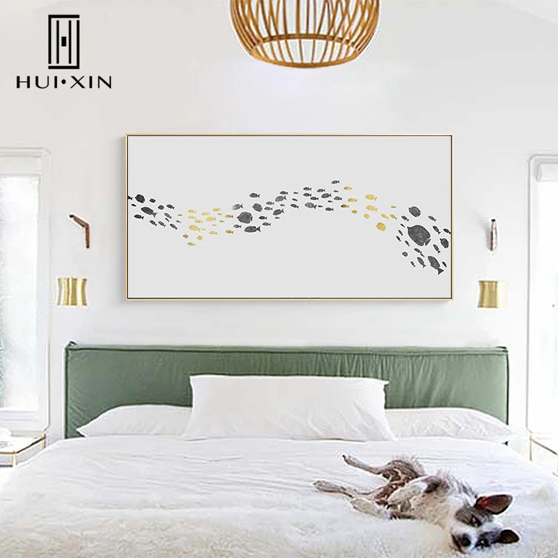 

Modern Minimalism Horizontal or Vertical Wall Mural Decor Classic White Abstract Pattern HD Oil Printing Room Hallway Decoration