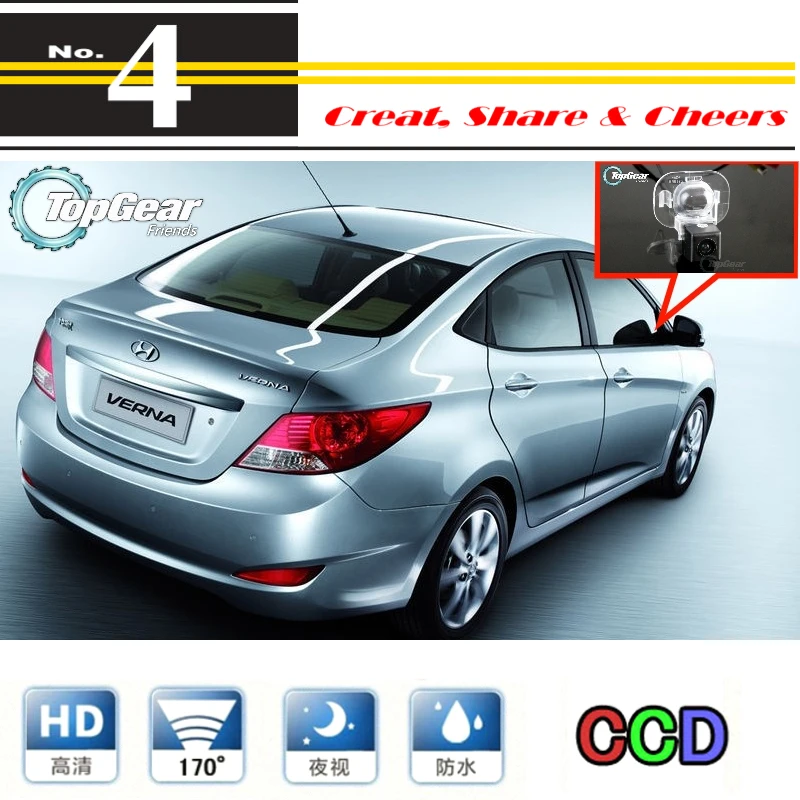 

Car Camera For Hyundai i25 / Verna 2012~2016 High Reverse Rear View Back Up Camera For PAL / NTSC Use + RCA