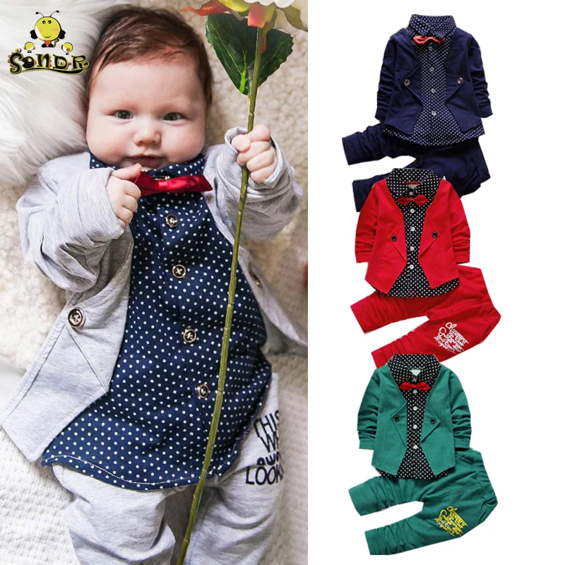 

SONDR Children clothes girls formal gentleman suit kids dresses for boys costume Bow toddler boys clothes set birthday dresswear