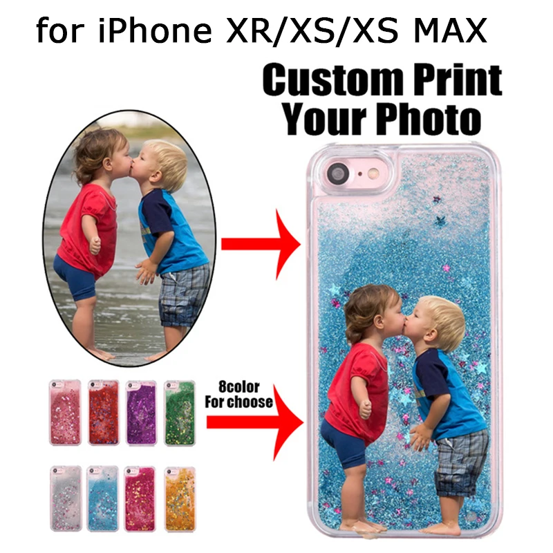 Пользовательские Bling жидкость зыбучие пески задняя крышка для iPhone XS печати DIY
