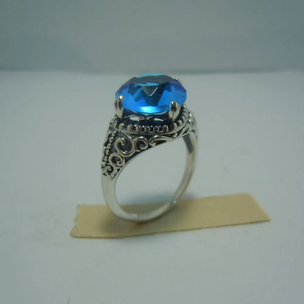 

Free shipping DIY customizable carving decorative pattern The atmosphere elegant ancient silver ring