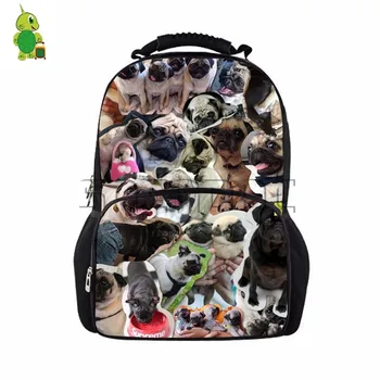 

Cute Puppy Bulldog Collages Print Backpack Teenagers Children Daily School Bags Laptop Backpack Large Capacity Travel Rucksack