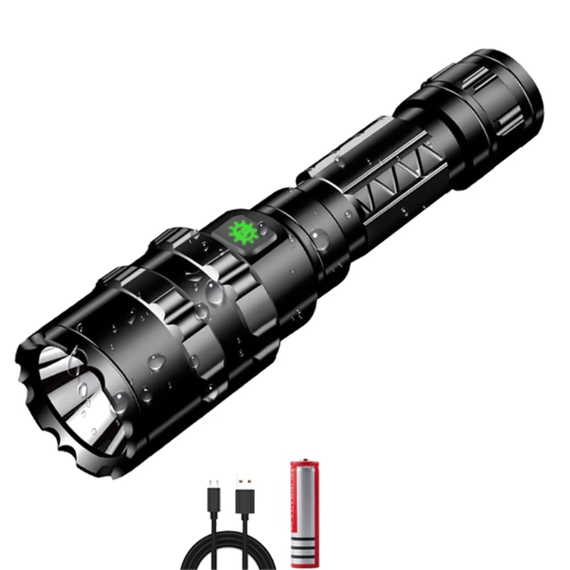Светодиодный тактический фонарь ультра яркий для юсб перезаряжаемый Водонепроницаемый Прочный портативный фонарь для скаута охотничий