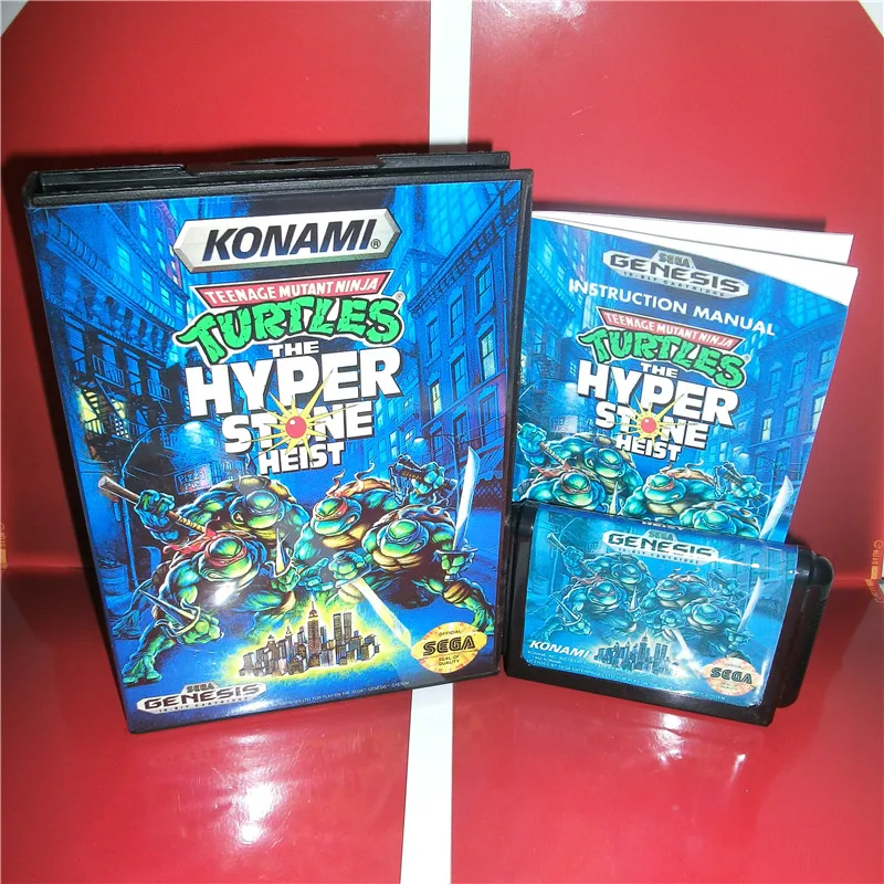 

Teenage Mutant Ninja Turtles The Hyper Stone Heist US Cover with box and manual For Sega Megadrive Genesis Video Game Console