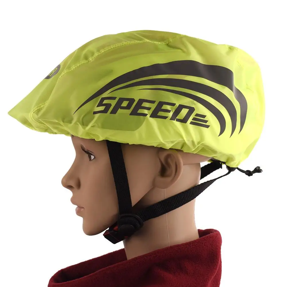 High Visibility Universal Size Bike Bicycle Waterproof Helmet Cover With Reflective Stripes High Visibility Universal Size Bike Bicycle Waterproof Helmet Cover With Reflective Stripes