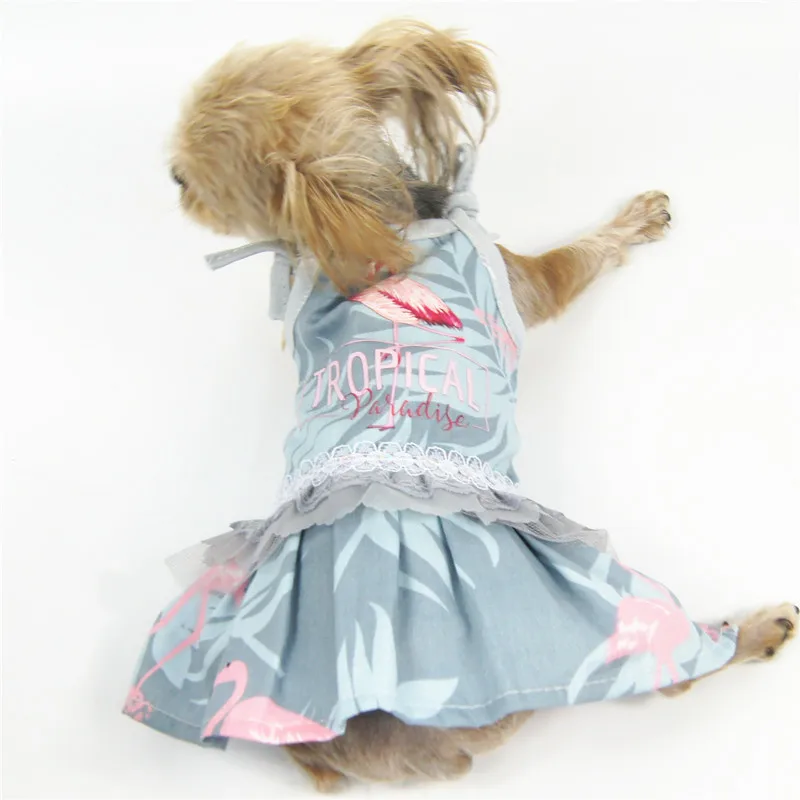 Cute flamingo Dog Party Tutu Dress Skirt Summer Dog Pet Cat Lover