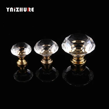 

YNIZHURE 10PCS Diamond Crystal Glass Knobs Cupboard Pulls Drawer Knobs Kitchen Cabinet Handles Modern Style Furniture Pulls