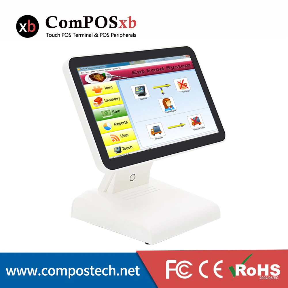 

15 inch TFT LCD Capacitive Truth Flat Small Cash Till Cash Register Suppliers Epos Systems For Restaurants