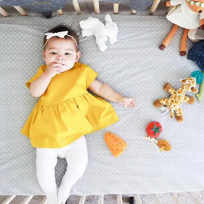 

Infant Summer Dress Cute Baby Girl Princess Party Wedding Tutu Dresses Fashion Toddler Yellow Outfits