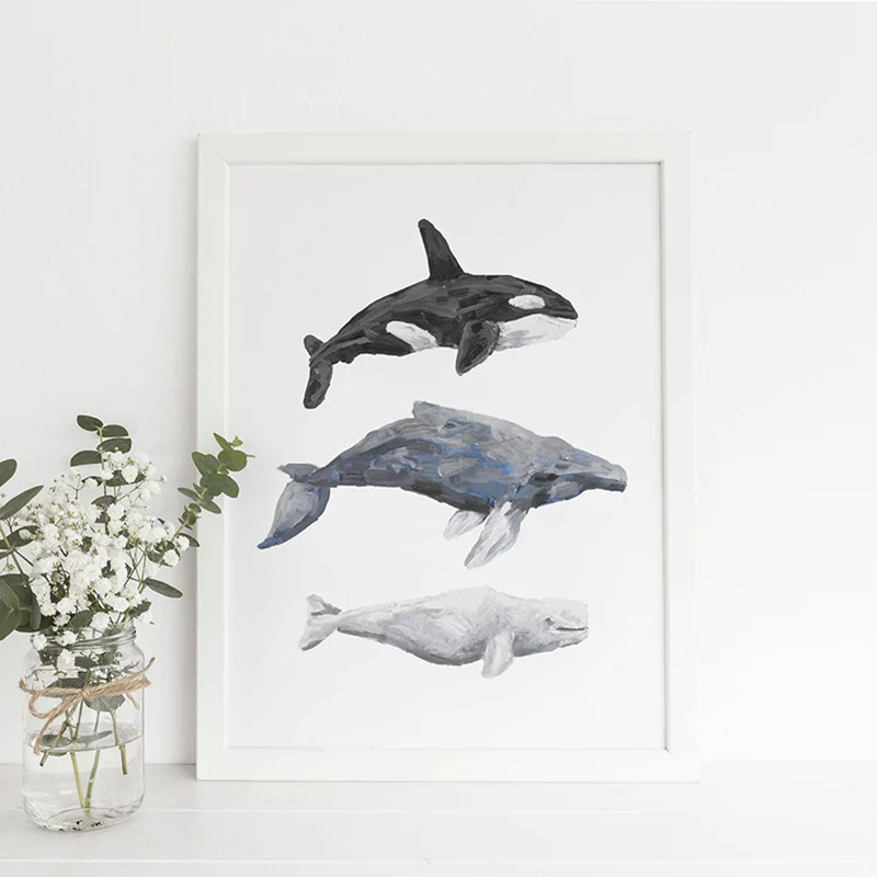 Nordic-Style-Whale-Painting-Print-Orca-Humpback-and-Beluga-Nautical-Nursery-Wall-Art-Canvas-Poster-Animal (5)
