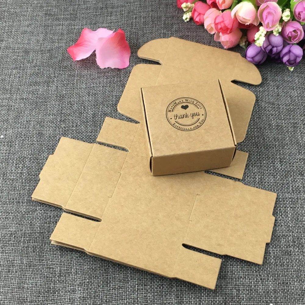 1000/lot brown Paper Box Package for Gift Handmade Soap Business