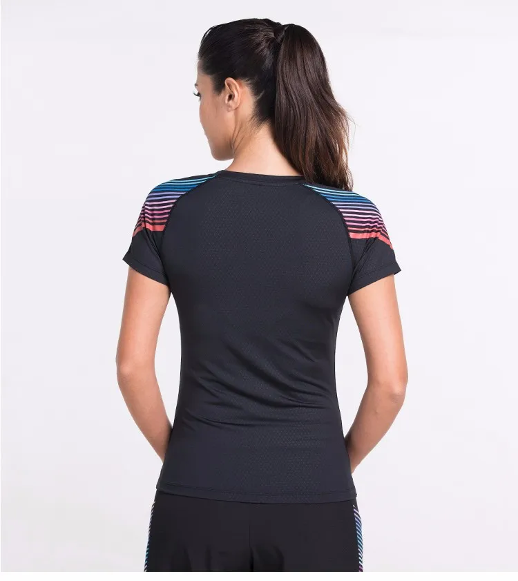 Женская Профессиональная футболка для фитнеса, бега, Спортивная футболка с коротким рукавом, быстросохнущие футболки для пробежек, упражнений, женские топы