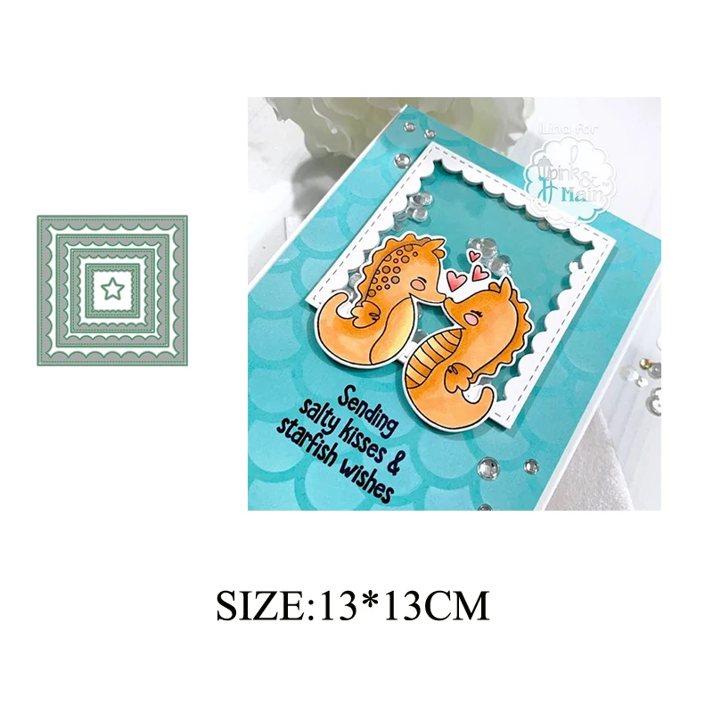 

Scallop Square Metal Cutting Dies Stencils for DIY Scrapbooking Craft Paper Card Decorative Embossing Die Cuts