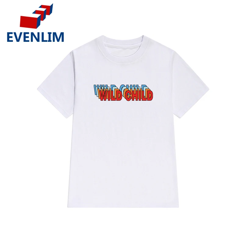 EVENLIM Новый 2018 белый 100% хлопковые футболки с короткими рукавами Для женщин летний