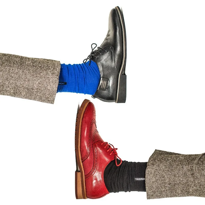 1 пара/новые осенние зимние теплые счастливые мужские носки 7 цветов деловые повседневные забавные носки из чистого хлопка Горячая