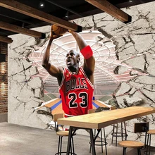 Bacaz 3d винтажные обои "Баскетбол" для ресторана бар кофе Майкл Спорт Джордан настенные бумажные наклейки декор