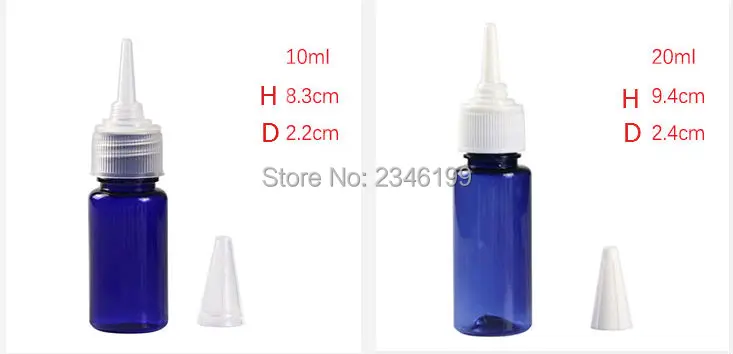 Empty Plastic Bottle 50ml White Cover Plastic Bottle 30ml Empty Cosmetic Container Transparent Blue Tip Cap Plastic Bottle (7)