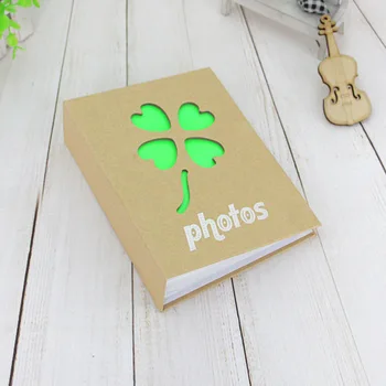 

Hot Selling 6 Inch 100 Pockets 4R Album Kraft Paper Album Paper Pocket Hollow Family Memory Record Album Family Memory Record