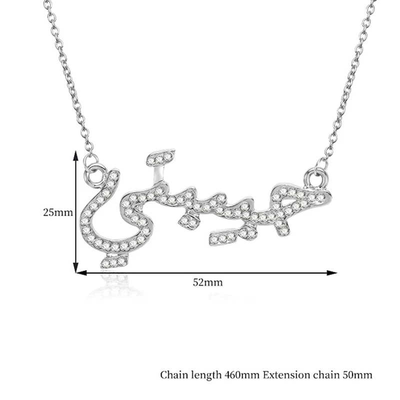 Font Pendant Necklaces Alloy Chain 