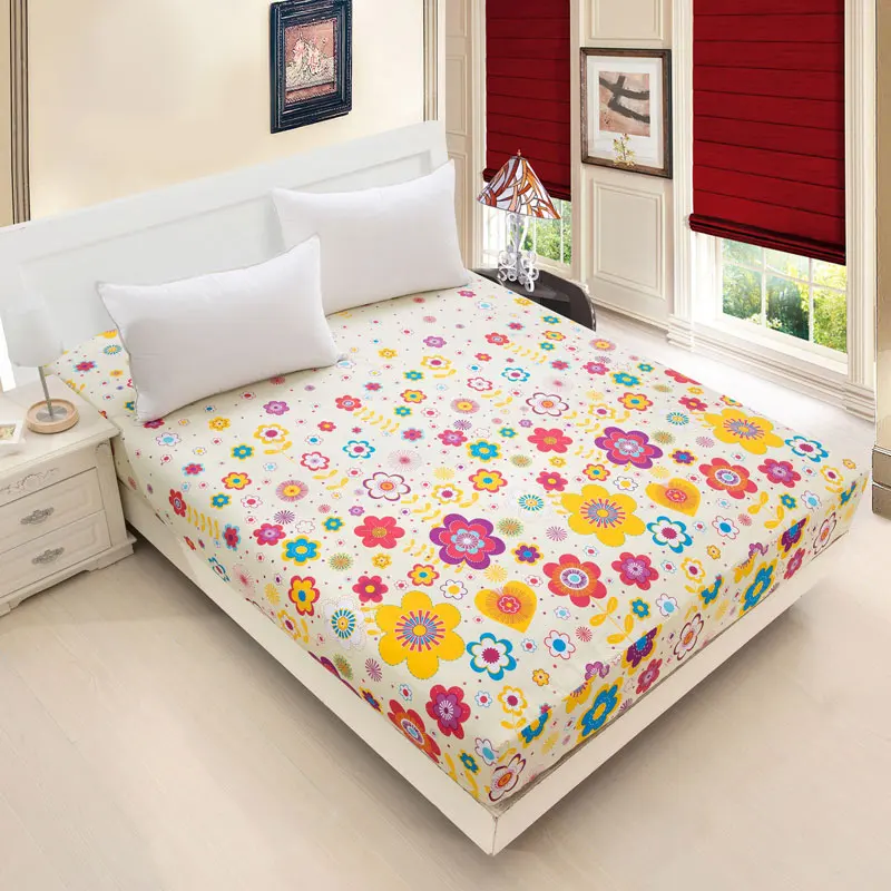 New Brand Cotton Bed Padded Mattress Protector Colored ...