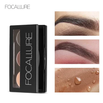 

FOCALLURE 3 Colors Eyebrow Powder Palette Waterproof Makeup for Women Black Brown Eyes Brow Enhancer Cosmetic
