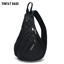 TINYAT Men Functional multilayer Bag Cool Casual Chest Bag Pack Morden Outside Large Capacity Messenger bag Pack T509 Black