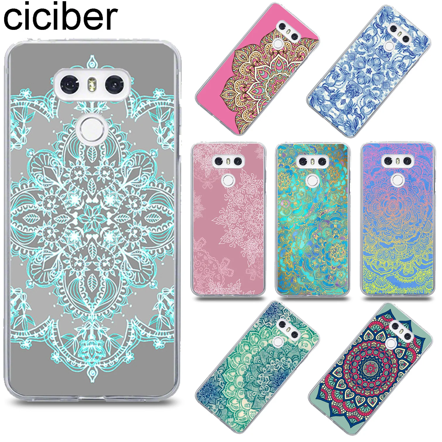 

ciciber Mandala Paisleyl For LG G7 G6 G5 G4 V20 V30 V35 V40 THINQ Soft TPU Phone Case For LG K8 K7 K10 K4 2017 2018 K9 K11 Plus