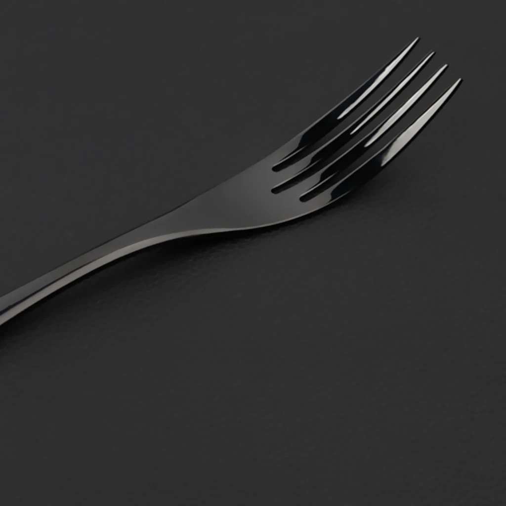 12 Pieces Matte Black Stainless Steel Cutlery Dining Table Dinner Steak Fork