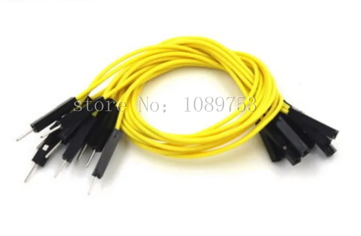 

100pcs Yellow 20cm 2.54mm 1p-1p Female to Male Dupont Wire Jumper Cable For Arduino