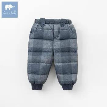 

DB5583 dave bella winter boys down pants baby full length kids fashion plaid pants children trousers