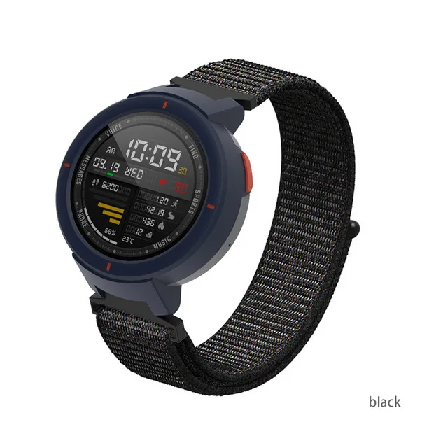 Петля нейлоновые ремешки для часов замена Браслет ремень для Xiaomi Huami Amazfit Verge 3 ремешок красочный ремешок для Amazfit 3 - Цвет: Black