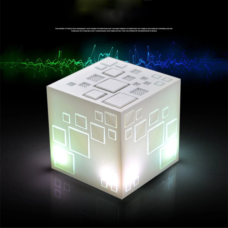 

LED Flash Light Bluetooth Speaker For Magic Cube Speaker Wireless FM Subwoofer Stereo Sound Loudspeakers for TF Christmas Gift