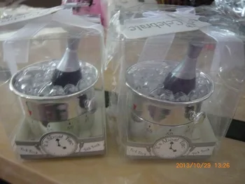 Cheap Free Shipping 50PCS/LOT It's About Time! Let's Celebrate Champagne Bucket Timer +wedding Bridal Shower Favor
