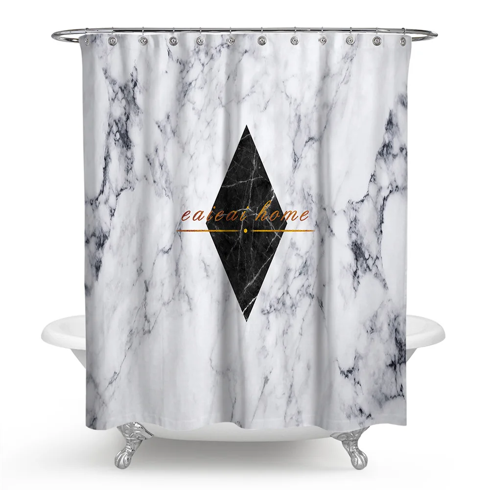 Goedkoop Waterdicht Douchegordijn Imitatie Keramische Tegel Muur Badkamer Polyester Gordijnen Hoge Kwaliteit Bad Baden voor Home Decoratie