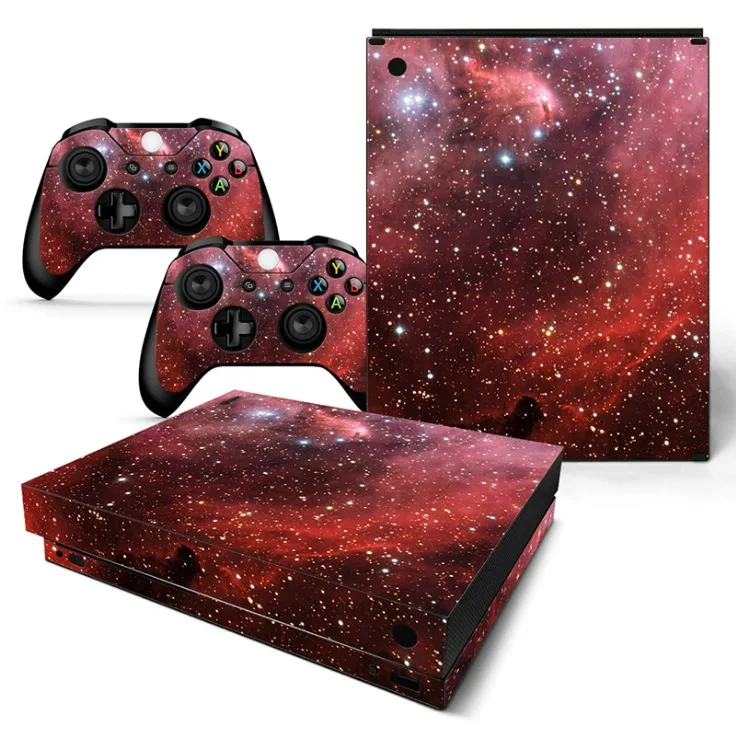 Star Sky Водонепроницаемая наклейка 2 контроллера и наклейка на консоль для Xbox One X Skins весь чехол - Цвет: TN-XboneX-0778