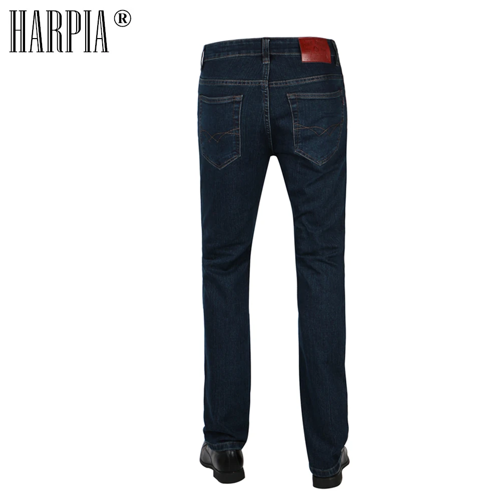 HARPIA New Men Jeans Pants Mens Casual Denim Trousers Male Classic Cowboy Long Pants Man Micro-elastic Dark Blue Straight Jeans