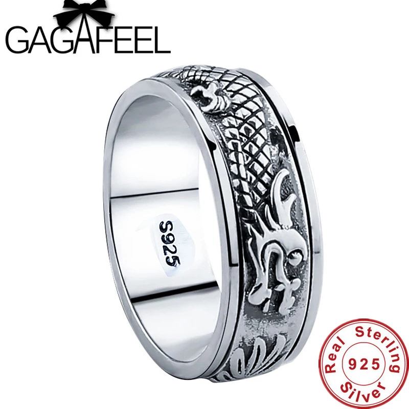 Prix pour Gagafeel Nouveau 100% Réel Pur 925 Sterling Silver Dragon Rotatif anneau Thai Argent Fine Jewelry livraison gratuite LHYR17 Prix pour Gagafeel Nouveau 100% Réel Pur 925 Sterling Silver Dragon Rotatif anneau Thai Argent Fine Jewelry livraison gratuite LHYR17