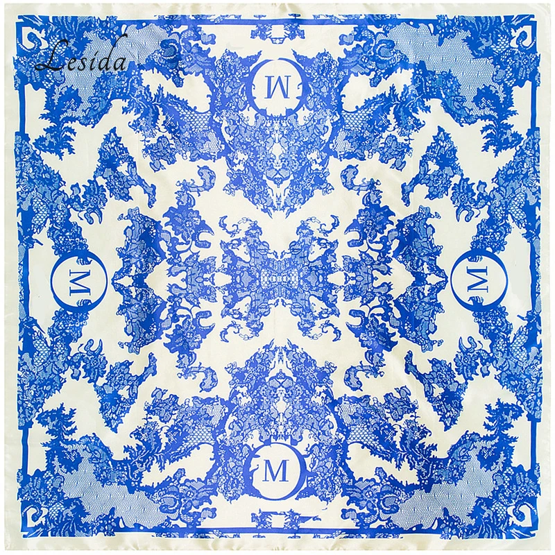 Женский Шелковый шейный платок с принтом 90x90 см 9111 м|bufandas mujer|hijab floralprinted hijab |