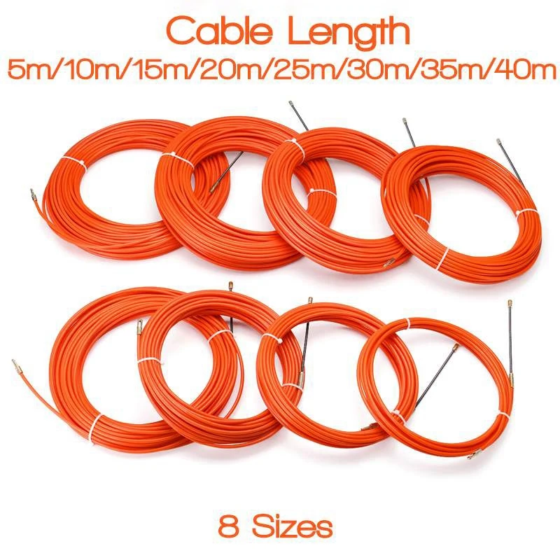 4 мм оранжевый направляющее устройство нейлоновый Электрический кабель толкатели воздуховод змея роддер Рыба лента провода гибкая лента для подачи кабелей