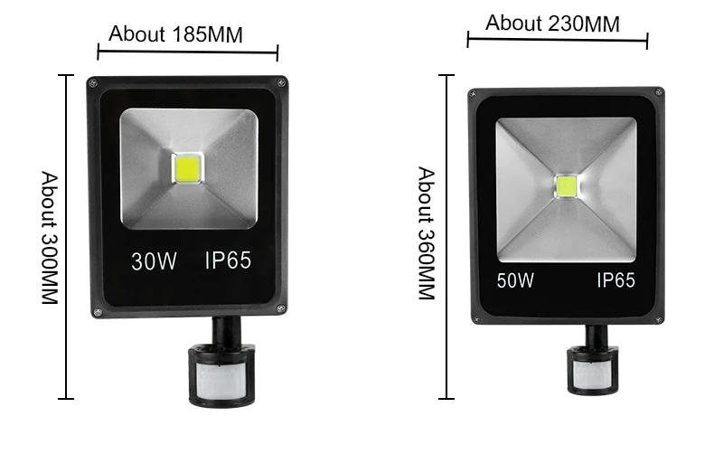 Jianjiandian 10 Вт 20 Вт 30 Вт 50 Вт светодиодные прожекторы Светодиодный свет поиска Ourdoor лампы датчик движения индукции светодиодные прожектор AC220V AC110V